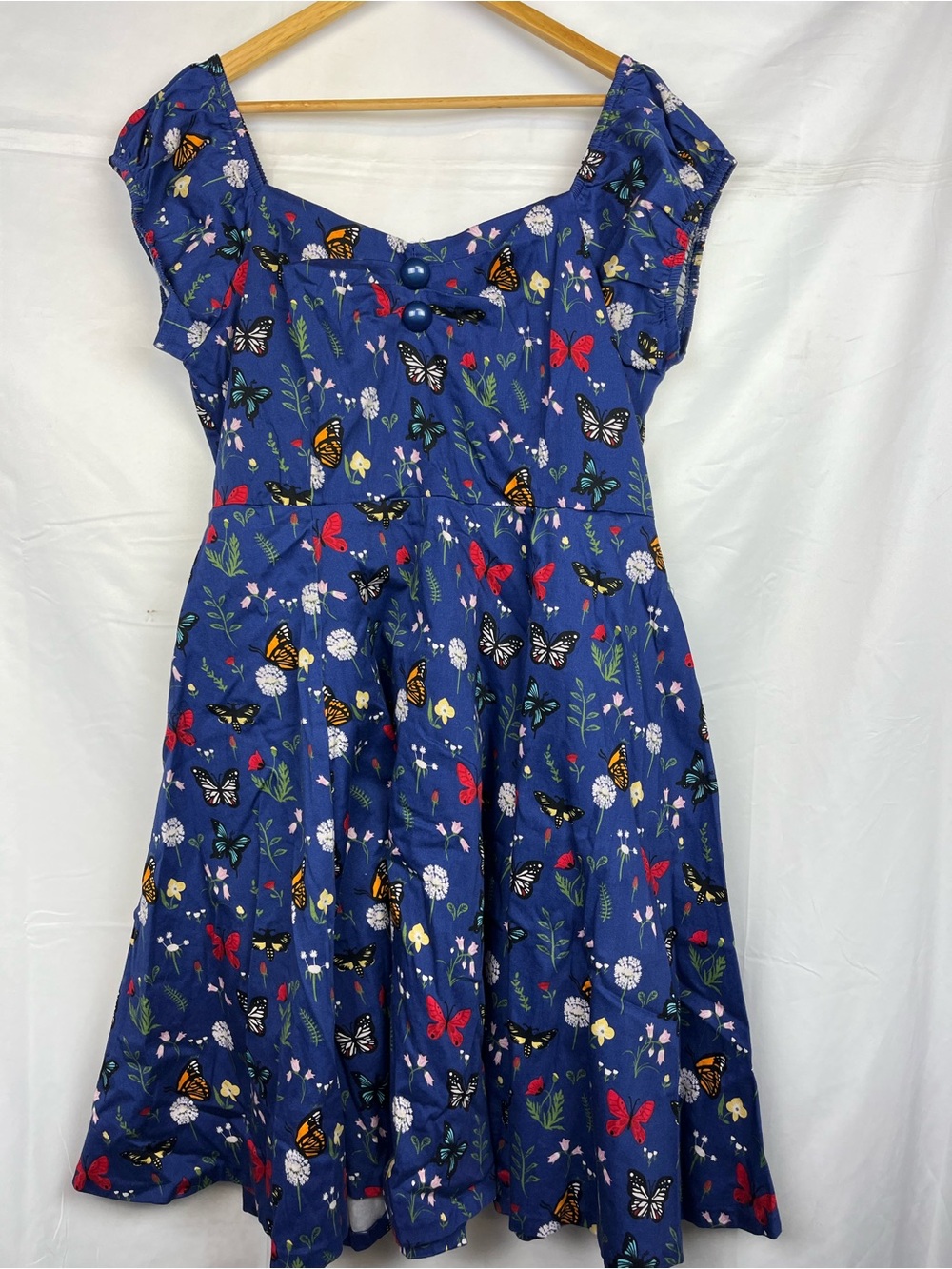 ModCloth x Collectif Pin-Up Butterfly Floral 1950s Swing Dress Size 20uk